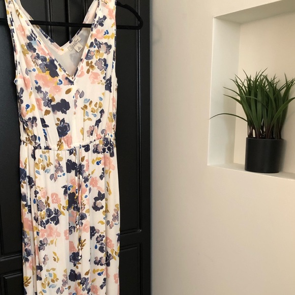 Lucky Brand Maxi Dress Floral Print Muted Size 6 - Picture 1 of 6